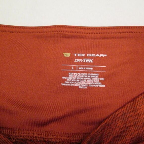 TEK GEAR DRYTEK Stretch Side Pocket Leggings-Rust-Large-Excellent Condition - Picture 3 of 12